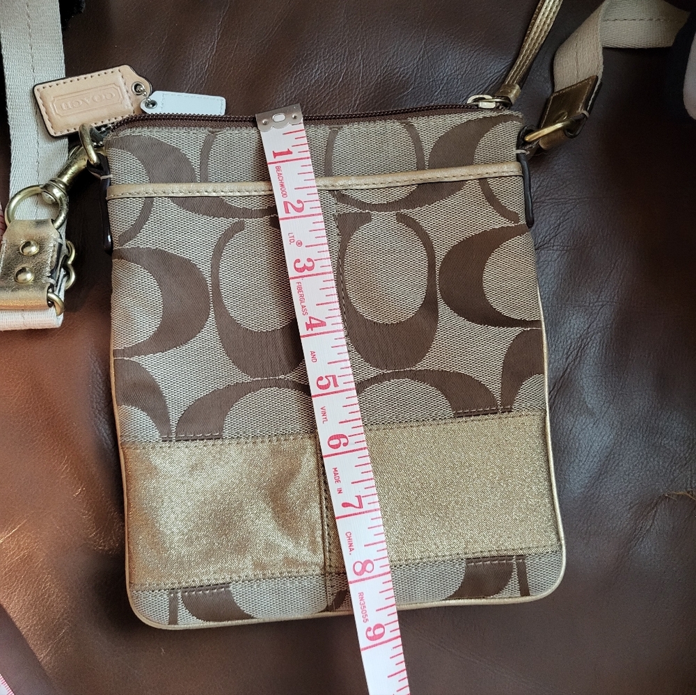 Coach Tan and Cream Signature Bag